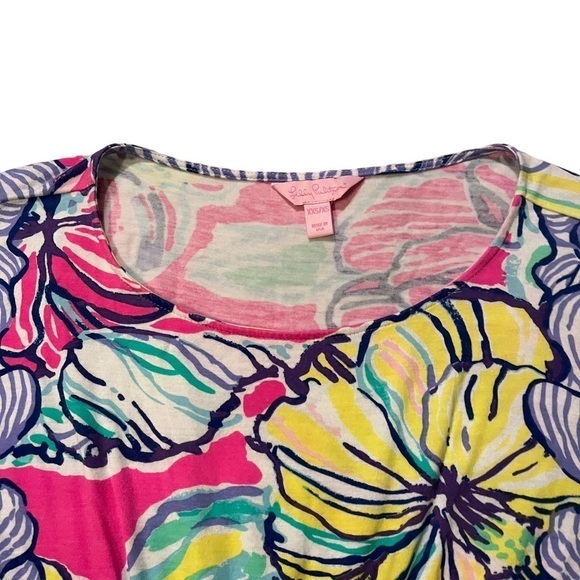 Lilly Pulitzer Kaliko Caftan Knit Top Floral Colorful Beach  Size XXS/XS 20976 - Picture 3 of 9